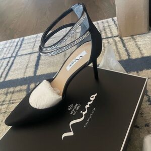 Nina Sophisticated Black Peau Heels